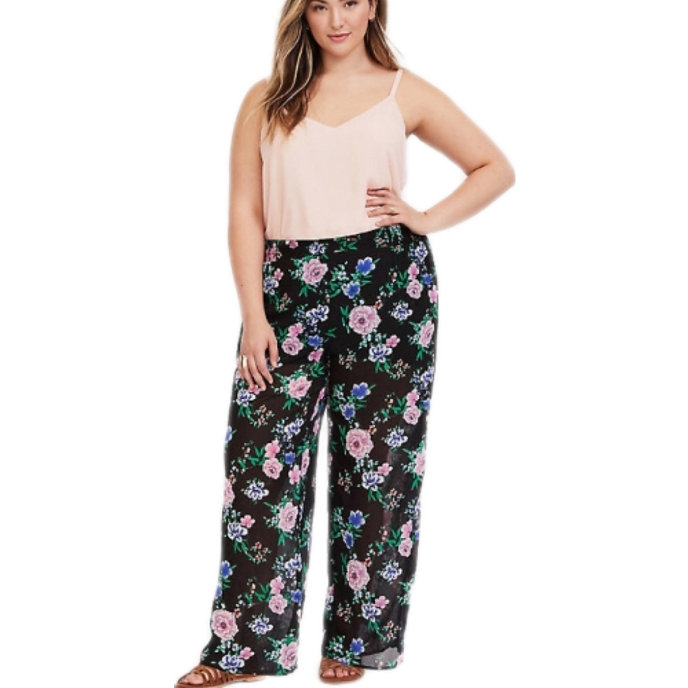 TORRID NWOT Multi Floral Chiffon Pant
